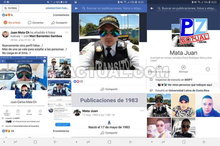 Perfiles falsos utilizados para estafar a las personas