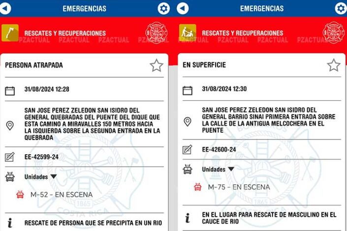 Precipitaciones a quebradas