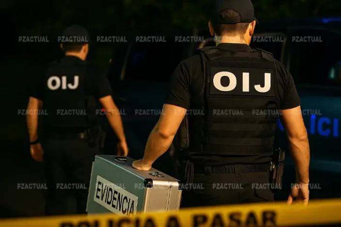 Agentes de OI)J con evidencias en una maleta