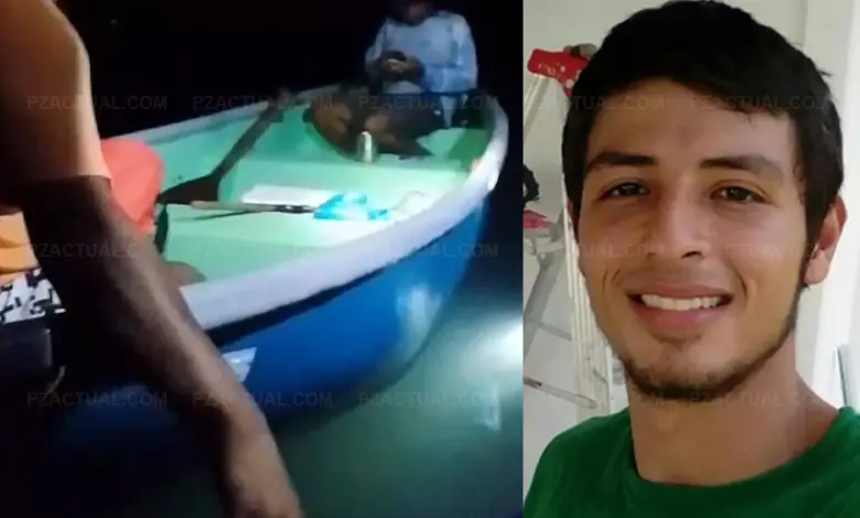 Imagen de joven desaparecido y búsqueda