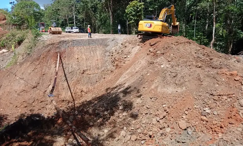 Imagen muestra trabajos en la carretera